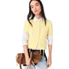 Maje Womens Yellow Rhinestone-embellished Knitted Cotton Cardigan In Multi