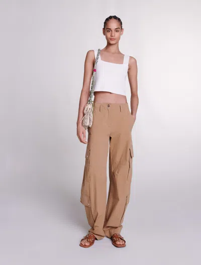 Maje Cargo Trousers With Pockets For Spring/summer In Beige