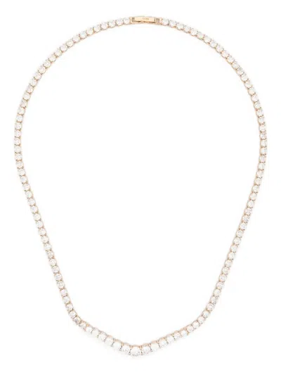 Maje Zirconia Stones Clasp Fastening Necklace In Gold