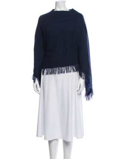 Pre-owned Maje Cashmere Crew Neck Sweater In Blue