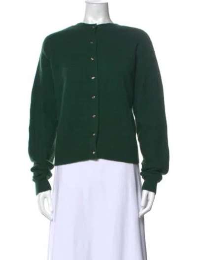 Pre-owned Maje Cashmere Crew Neck Sweater In Green