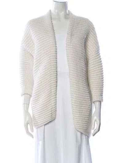 Pre-owned Maje Cashmere Jacket In White