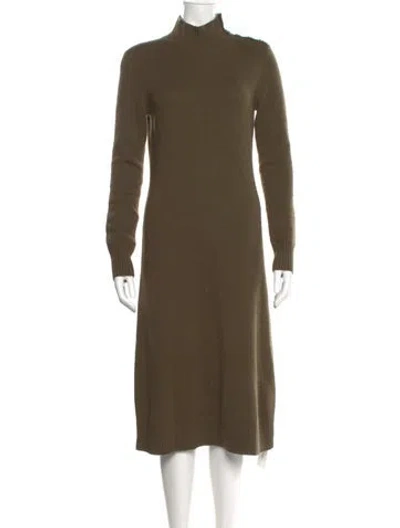 Pre-owned Maje Cashmere Midi Length Dress In Green