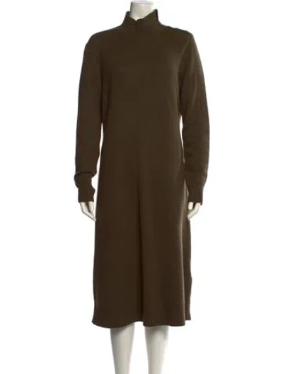 Pre-owned Maje Cashmere Midi Length Dress In Green