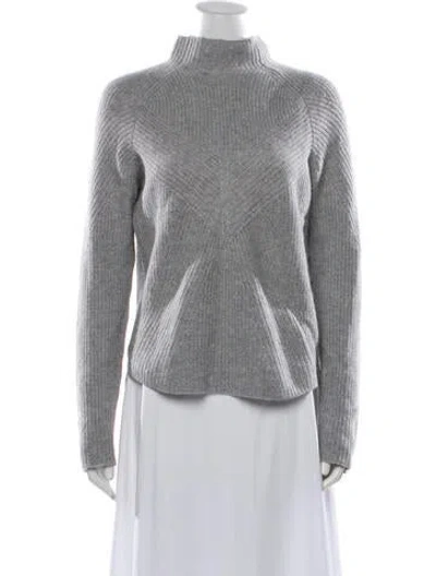 Pre-owned Maje Cashmere Mock Neck Sweater In Grey