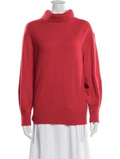 Pre-owned Maje Cashmere Mock Neck Sweater In Red