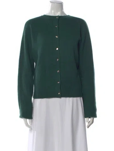 Pre-owned Maje Cashmere Open Front Sweater In Green