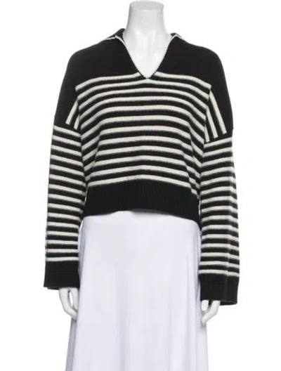 Pre-owned Maje Cashmere Striped Sweater In Blue