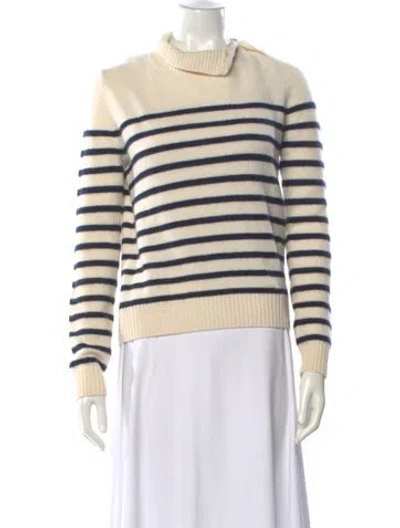 Pre-owned Maje Cashmere Striped Sweater In Neutral