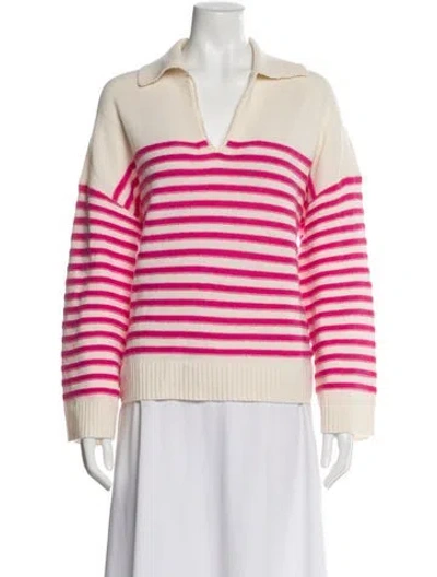Pre-owned Maje Cashmere Striped Sweater In Neutral