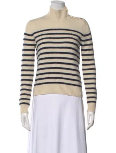 Pre-owned Maje Cashmere Striped Sweater In Neutral