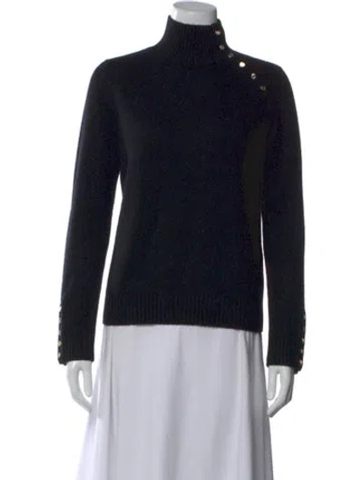 Pre-owned Maje Cashmere Turtleneck Sweater In Black