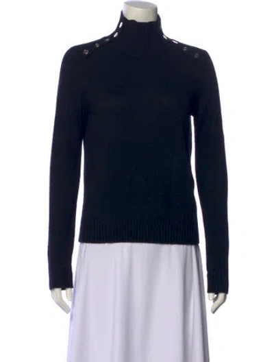 Pre-owned Maje Cashmere Turtleneck Sweater In Black