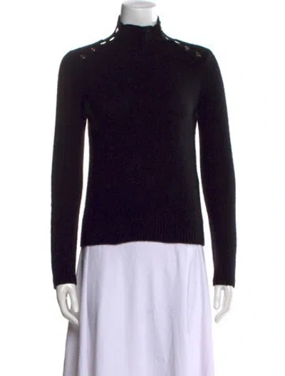 Pre-owned Maje Cashmere Turtleneck Sweater In Black