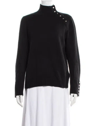 Pre-owned Maje Cashmere Turtleneck Sweater In Black