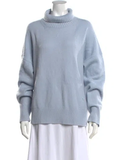 Pre-owned Maje Cashmere Turtleneck Sweater In Blue