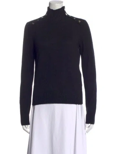 Pre-owned Maje Cashmere Turtleneck Sweater In Blue