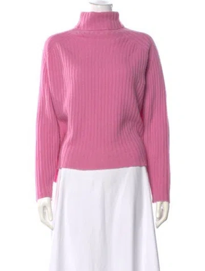 Pre-owned Maje Cashmere Turtleneck Sweater In Pink