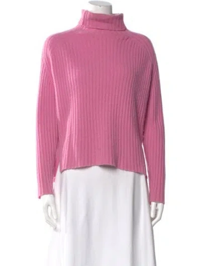 Pre-owned Maje Cashmere Turtleneck Sweater In Pink
