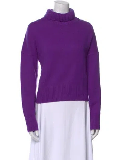 Pre-owned Maje Cashmere Turtleneck Sweater In Purple