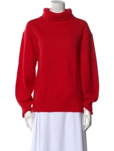 Pre-owned Maje Cashmere Turtleneck Sweater In Red