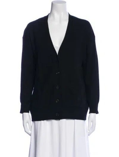 Pre-owned Maje Cashmere V-neck Sweater In Blue