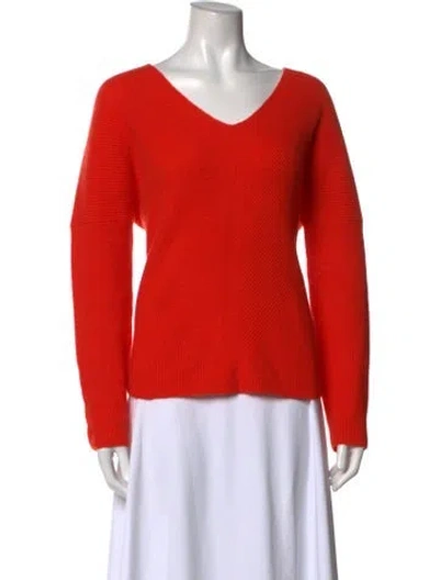 Pre-owned Maje Cashmere V-neck Sweater In Orange