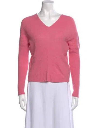 Pre-owned Maje Cashmere V-neck Sweater In Pink