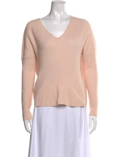 Pre-owned Maje Cashmere V-neck Sweater In Pink