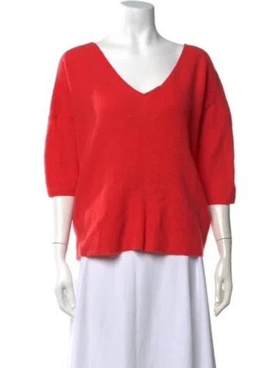 Pre-owned Maje Cashmere V-neck Sweater In Pink