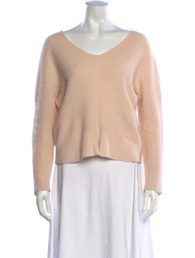 Pre-owned Maje Cashmere V-neck Sweater In Pink