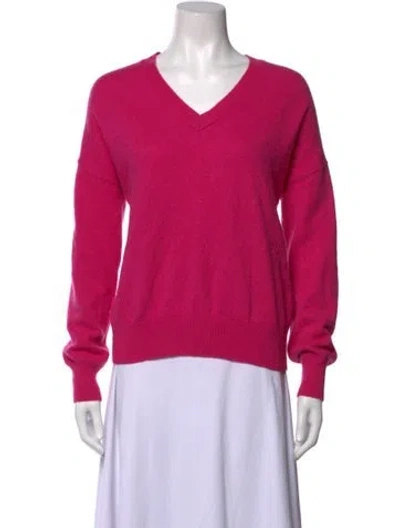 Pre-owned Maje Cashmere V-neck Sweater In Pink