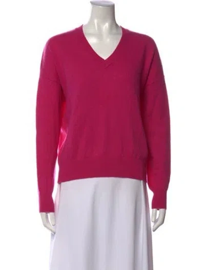 Pre-owned Maje Cashmere V-neck Sweater In Pink