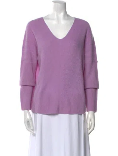 Pre-owned Maje Cashmere V-neck Sweater In Purple