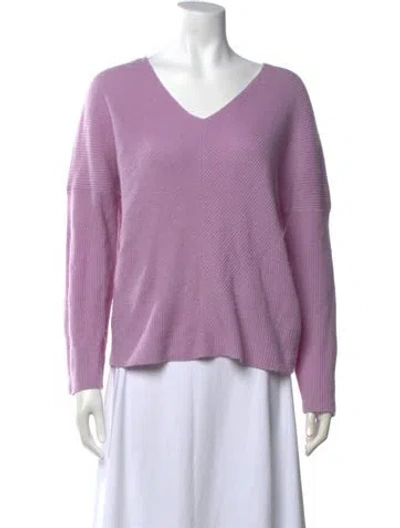 Pre-owned Maje Cashmere V-neck Sweater In Purple