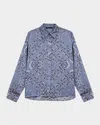 Maje Womens Bleus Bandana-print Long-sleeve Woven Shirt In Blue Bandana Print