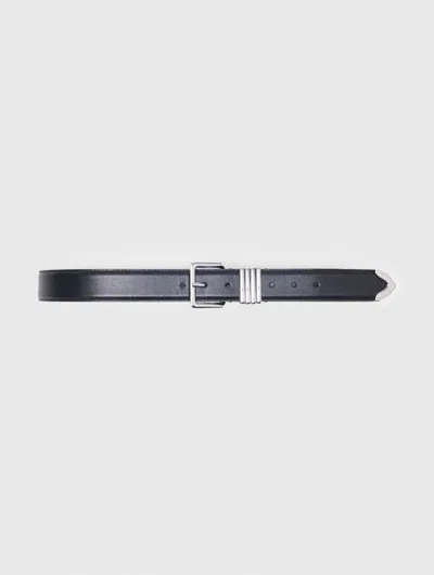 Maje Ceinture En Cuir Lisse In Black