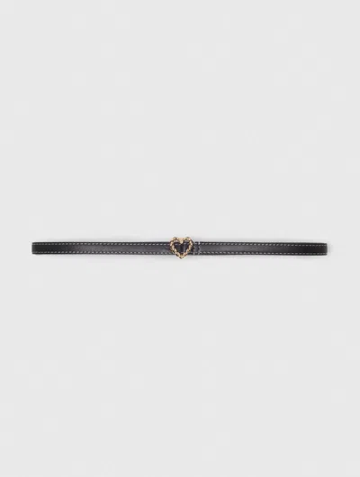 Maje Ceinture Fine À Caur In Black