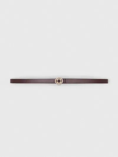 Maje Ceinture Fine Clover In Brown