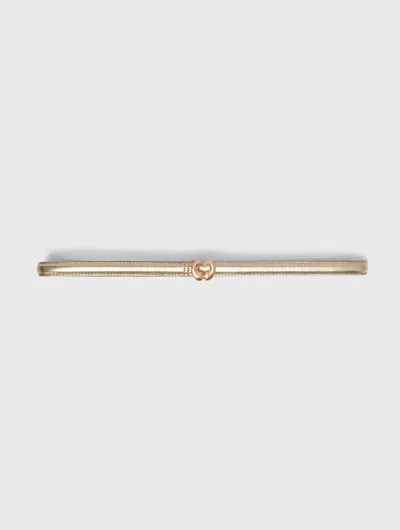 Maje Slim Metallic Leather Belt In Multi