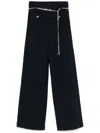 Maje Chain-belt Trousers In Blue
