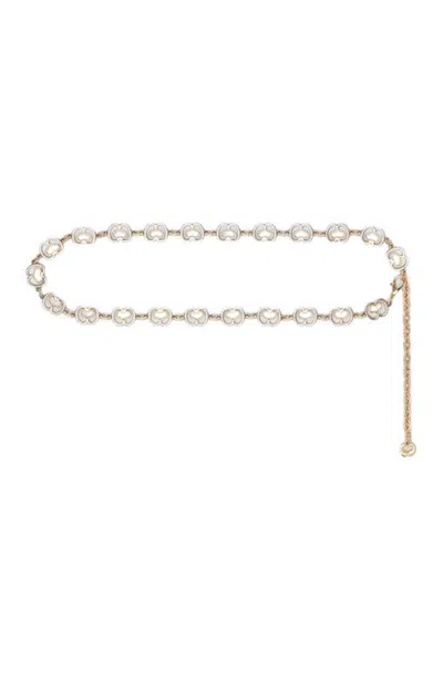 Maje Chain Belt With Gold Links In Golden/silver