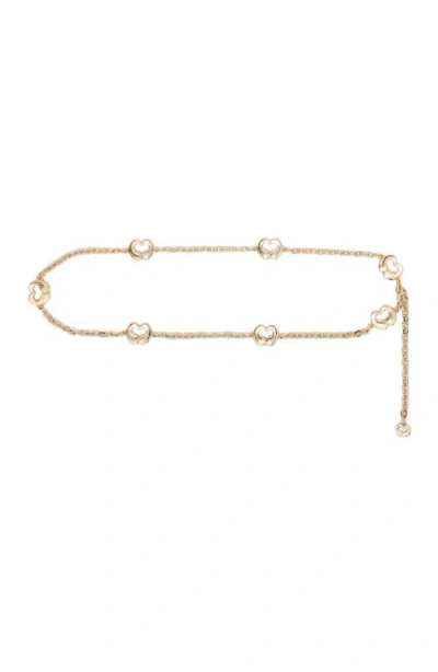 Maje Chain Belt With Logo Details In Light Gold