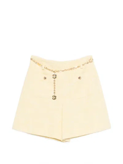 Maje Chain-detail Mini Shorts In Yellow