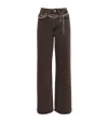 Maje Chain-detail Wide-leg Jeans In Brown