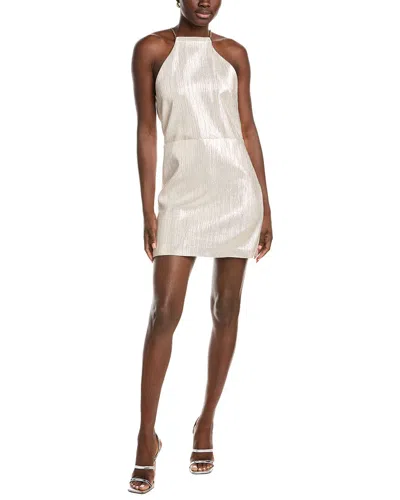 Maje Chain Halter Mini Dress In Neutral