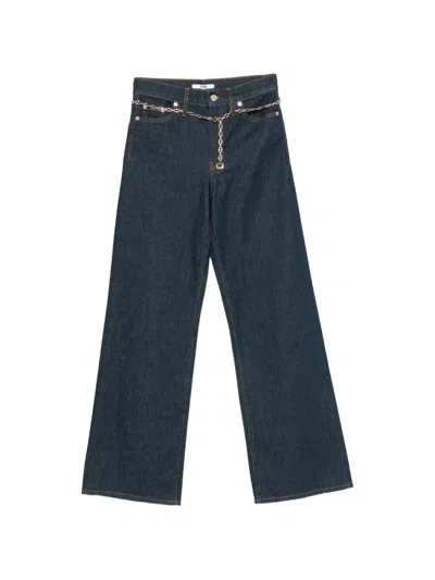 Maje Chain-belt Straight-leg Jeans In Blue