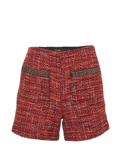 Pre-owned Maje Chain-detail Tweed Shorts In Red