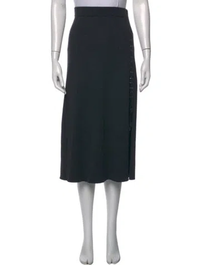 Pre-owned Maje Chain-link Accents Midi Length Skirt In Black