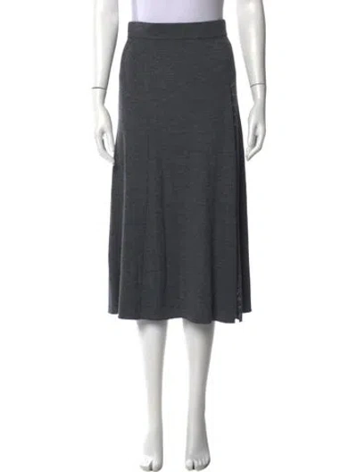 Pre-owned Maje Chain-link Accents Midi Length Skirt In Gray